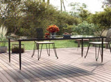 Garden Dining Table Black 200x100x74cm Steel and Tempered Glass 319280