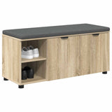 Hall Bench with Cushion with Shelf Sonoma Oak 100 x 38 x 46 cm 891514