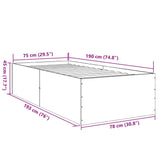 Bed Frame without Mattress Sonoma Oak 75x190 cm Small Single 3280981