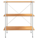 3-Tier Shelving Unit White and Oak 80x40x92 cm 336342