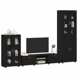 TV Cabinet Set with Drawer FLORIN 3 pcs Black Engineered Wood 3397975