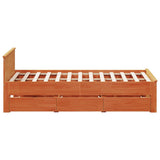 Bed Frame without Mattress with Headboard Wax Brown 160x200 cm Solid Wood Pine 3308761