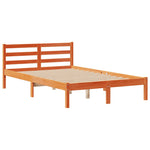 ZNTS Bookcase Bed without Mattress Wax Brown 120x190 cm Small Double Solid Wood Pine 3321950