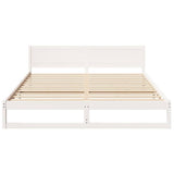 Bed Frame with Headboard White 180 x 200 cm Solid Pine Wood 873263