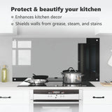 Kitchen Backsplash Black 120 x 60 cm Tempered Glass 42001303