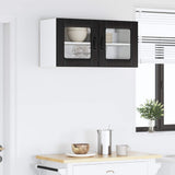 Wall Glass Cabinet LUCCA Black Oak 80 x 31 x 40 cm 884946