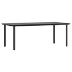 9 Piece Garden Dining Set Black Poly Rattan Glass 3334589