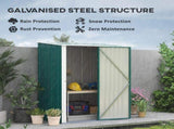 5.3 x 3.1ft Corrugated Steel Garden Shed - Green T3398P328410