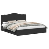 Storage Bed with Headboard Black 200 x 200 cm Engineered Wood 3413472