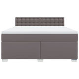 Box Spring Bed with Mattress Grey 180x200 cm Faux Leather 3286134