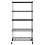 ZNTS 5-Tier Storage Shelf with Wheels 75x35x155 cm Black 250 kg 324630