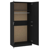 Wardrobe Black 90x52x200 cm Engineered Wood 800631