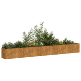 Planter Rusty 360x40x40 cm Weathering Steel 860702