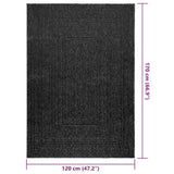 Rug ZIZUR Anthracite 120x170 cm Jute Look Indoor and Outdoor 4010334