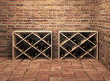 Wine Rack 2 pcs Natural 62 x 25 x 62 cm Solid Pine Wood 893318