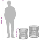 Garden Side Tables 2 pcs with Wooden Top Grey Poly Rattan 366292