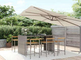 7 Piece Garden Bar Set Grey Poly Rattan& Solid Wood Acacia 3187703
