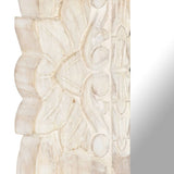Mirror White 110x50 cm Solid Mango Wood 321634