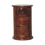 3 Drawer Chestnut Sheesham Drum IN3449