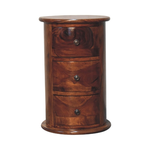 3 Drawer Chestnut Sheesham Drum IN3449