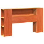 ZNTS Bookcase Bed without Mattress Wax Brown 135x190cm Solid Wood Pine 3323076