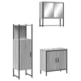 3 Piece Bathroom Furniture Set Grey Sonoma Engineered Wood 3214703