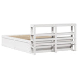 Bed Frame with Headboard White 140x190 cm Solid Wood Pine 3306355