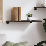 ZNTS Wall Shelf Dark Brown 60x40x2 cm Treated Solid Wood Oak 363767