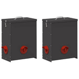 Chicken Feeder 2 pcs Black 32.5 x 20.5 x 43 cm 879990