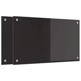 Kitchen Backsplash 2 pcs Black 70 x 40 cm Tempered Glass 3415542