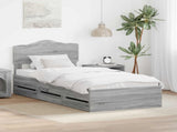 Bed Frame with Drawer Grey Sonoma 90 x 190 cm Engineer Wood 3413052