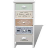 ZNTS French Storage Cabinet 5 Drawers Wood 242878