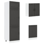 ZNTS 8 Piece Kitchen Cabinet Set Kalmar Black Engineered Wood 3314802