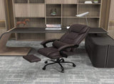 6-Point Massage Office Chair, PU Leather Desk Chair with Adjustable Height and Footrest for Home T3398P328211