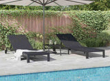 Sunbed Reclining 2-person 3 pcs Black Poly Rattan 42004131