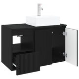 Bathroom Furniture Set 2 pcs Black Engineered Wood 3404055