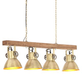 Industrial Ceiling Lamp Brass E27 Mango Wood 320522
