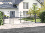 Garden Gate with Lock Woerden Grey 175 x 500 cm Steel 42008920