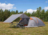 Cabin Tent Grey and Orange 4-Person Polyester and Steel 42028581