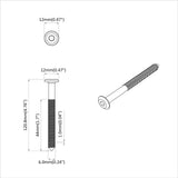 Screw 1000 pcs Silver M6 x 100 mm Steel 864420