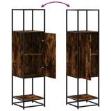 Highboard Smoked Oak 35.5x35x139 cm Engineered Wood and Metal 849036