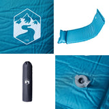 Self Inflating Camping Mattress with Pillow 1-Person Turquoise 4007125
