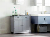 75x60cm Freestanding Bathroom Storage Cabinet Unit w/ 2 Drawers Cupboard Adjustable Shelf Metal T3398P344166