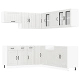 11 Piece Kitchen Cabinet Set "Lucca" Gloss White Engineered Wood 3314923