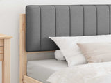 Bed Frame with Upholstered Headboard Light Grey 100 x 200 cm 877789