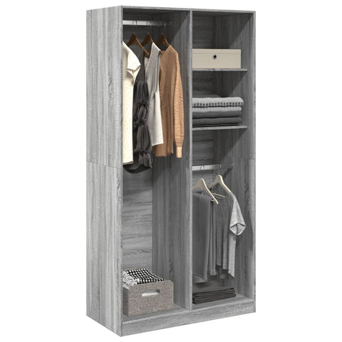 Wardrobe Grey Sonoma 100x50x200 cm Engineered Wood 3307770