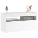 TV Cabinet with LED Lights White 75x35x40 cm 804391