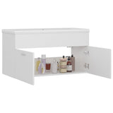 Sink Cabinet with Built-in Basin White Engineered Wood 3070838