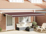 Awning Replacement Fabric Brown 380 x 195 cm Polyester 42000459