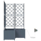 Garden Planter 3 pcs LiGht Grey 80 x 80 x 142 cm Plastic 42002900
